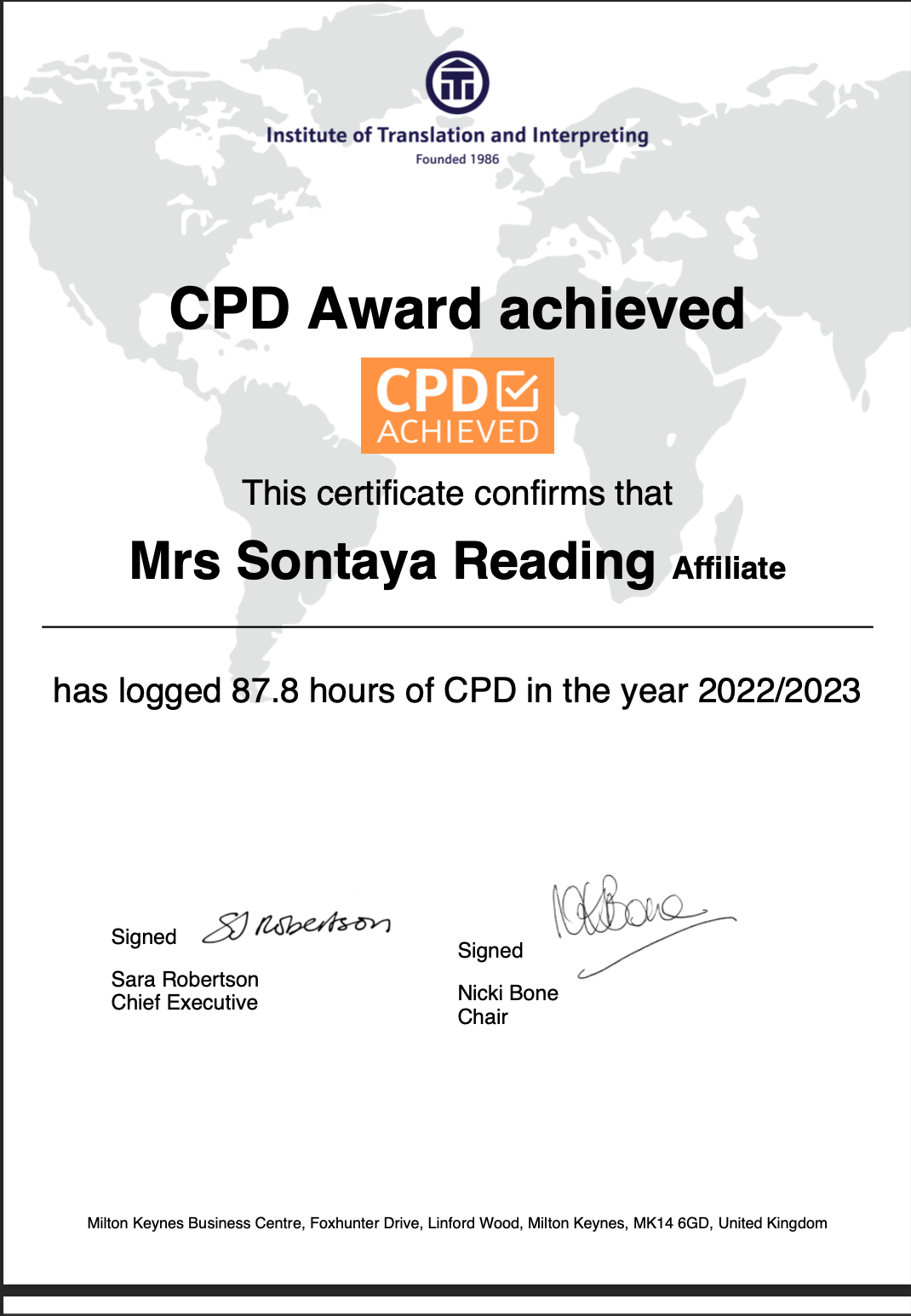 CPD Award